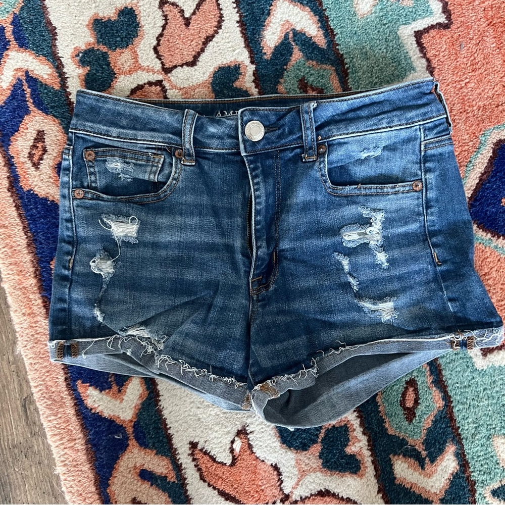 American Eagle Super Stretch High Rise Shortie Denim Size 8